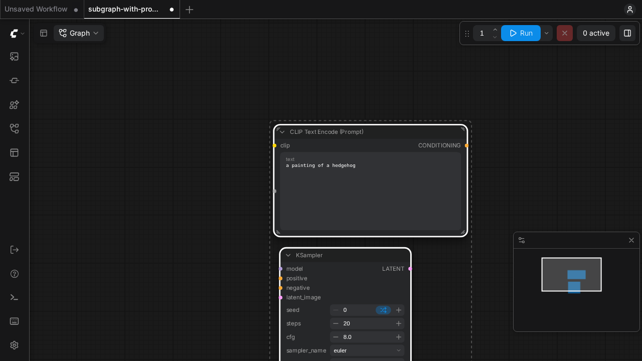 After unpack: CLIP Text Encode (Prompt) retains the promoted value with no console errors
